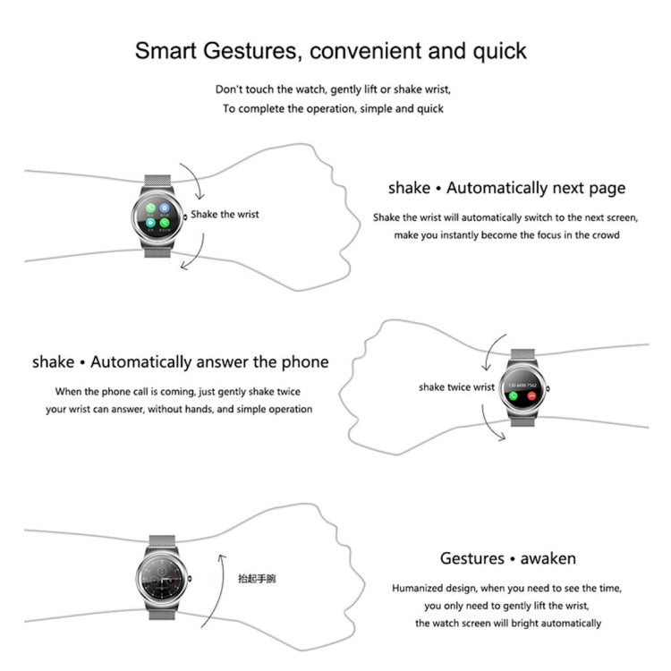 SMA-Round 1.28 inch Color Touch Screen Bluetooth Steel Strap Smart Watch, Waterproof, Support Voice Control / Heart Rate Monitor / Sleep Monitor / Bluetooth Camera, Compatible with Android and iOS System - Smart Wear by buy2fix | Online Shopping UK | buy2fix