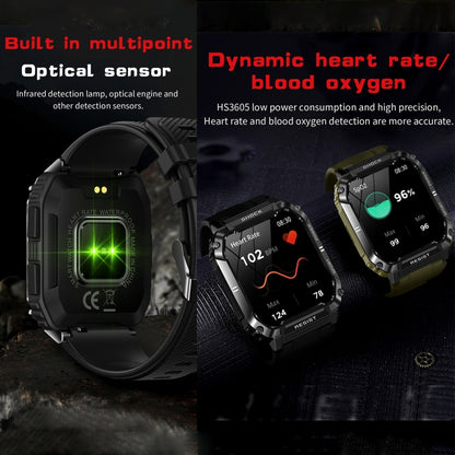 HAMTOD T3 1.95 inch Three Defenses Sport Smart Watch, Support BT Call / Sport Modes / Sleep / Heart Rate / Blood Oxygen / Blood Pressure Monitoring(Black) - Smart Wear by HAMTOD | Online Shopping UK | buy2fix