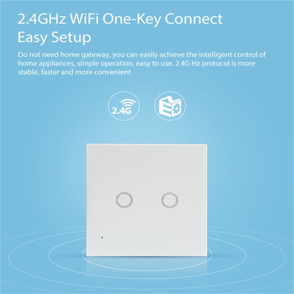 NEO NAS-SC02W Wireless WiFi EU Smart Light Control Switch 2Gang - Smart Switch by NEO | Online Shopping UK | buy2fix