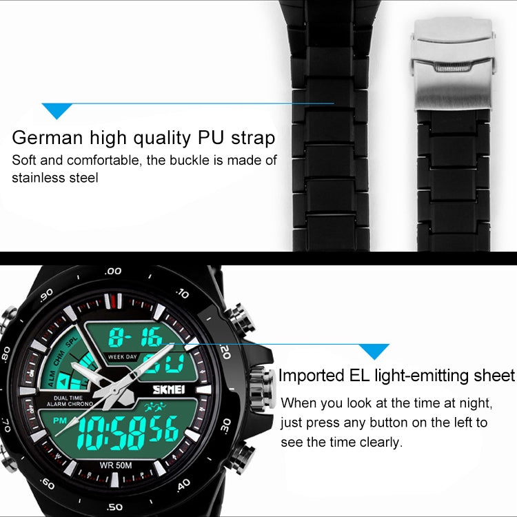 SKMEI 1016 Multifunctional Men Outdoor Sports Noctilucent Waterproof Double Digital Watch (Black) - Sport Watches by SKMEI | Online Shopping UK | buy2fix