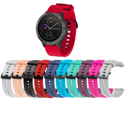 Silicone Sport Watch Band for Garmin Vivoactive 3 20mm(Dark Blue) - Smart Wear by buy2fix | Online Shopping UK | buy2fix