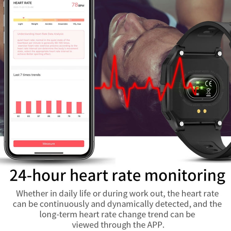 Lokmat FT10 1.3 inch IPS Touch Screen Waterproof Smart Watch, Support Music Play / Heart Rate / Blood Pressure Monitor(Black) - Smart Wear by Lokmat | Online Shopping UK | buy2fix