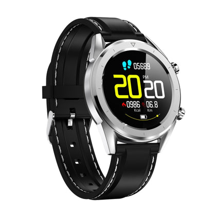 DT28 1.54inch IP68 Waterproof Silicone Strap Smartwatch Bluetooth 4.2, Support Incoming Call Reminder / Blood Pressure Monitoring / Watch Payment(Black Silver) - Smart Wear by buy2fix | Online Shopping UK | buy2fix