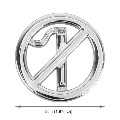 Car No Smoking Sign Personalized Aluminum Alloy Decorative Sticker, Size: 5 x 0.33cm (Silver) - 3D Metal Sticker by buy2fix | Online Shopping UK | buy2fix