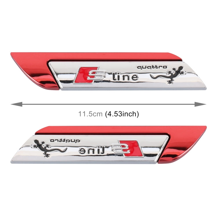 1 Pair Car S Line Personalized Aluminum Alloy Decorative Stickers, Size: 11.5 x 2.5 x 0.5cm (Red) - 3D Metal Sticker by buy2fix | Online Shopping UK | buy2fix