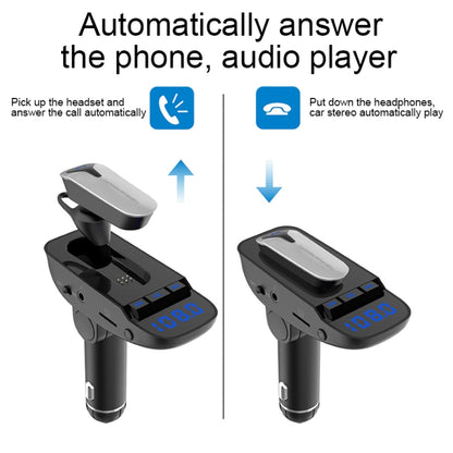 ER9 2 in 1 Hands-Free Calling Car Kit Wireless Bluetooth Headset Dual USB Charger FM Transmitter MP3 Music Player - Bluetooth Car Kits by buy2fix | Online Shopping UK | buy2fix