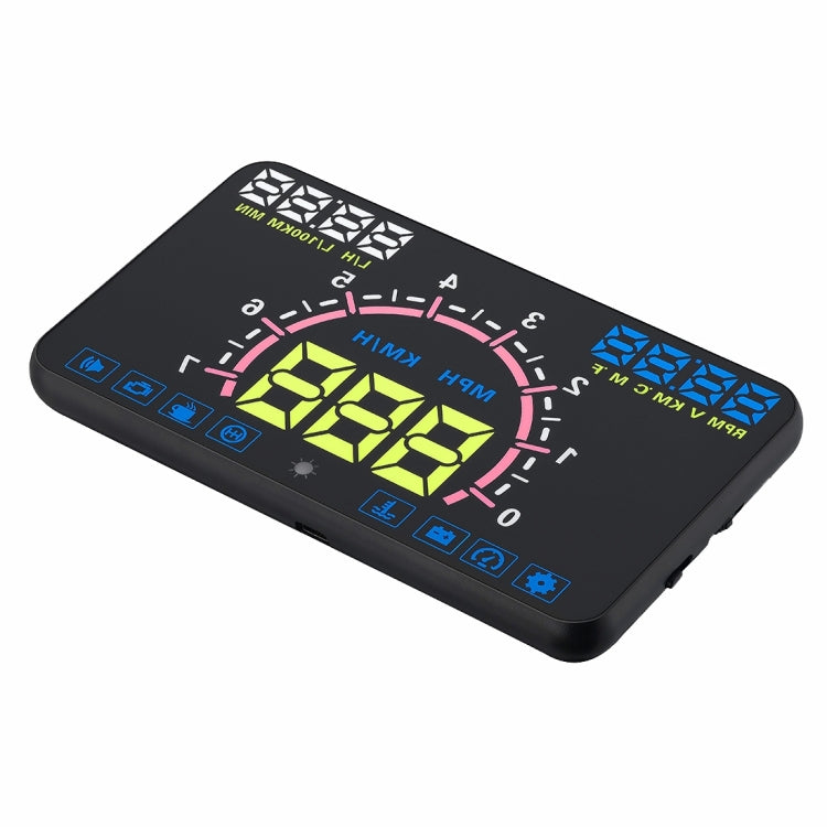 E350 5.8 inch Car HUD / OBD2 Vehicle-mounted Gator Automotive Head Up Display Security System with Multi-color LED, Support Car Real Speed & Turn Speed & Water Temperature & Oil Consumption & Driving  ... peed Alarm, Mile Switching, Light Sensor Functions - Head Up Display System by buy2fix | Online Shopping UK | buy2fix