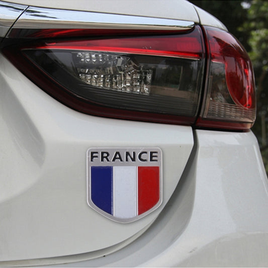 French Flag Style Shield Shape Metal Car Badge Decorative Sticker - In Car by buy2fix | Online Shopping UK | buy2fix
