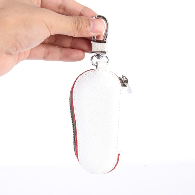 Universal Leather Crocodile Texture Waist Hanging Zipper Wallets Key Holder Bag (No Include Key)(White) - Car Key Cases by buy2fix | Online Shopping UK | buy2fix