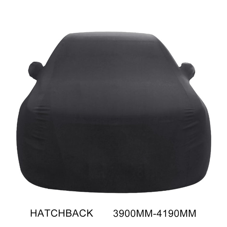 Anti-Dust Anti-UV Heat-insulating Elastic Force Cotton Car Cover for Hatchback Car, Size: 3.9m~4.19m(Black) - PE Material by buy2fix | Online Shopping UK | buy2fix