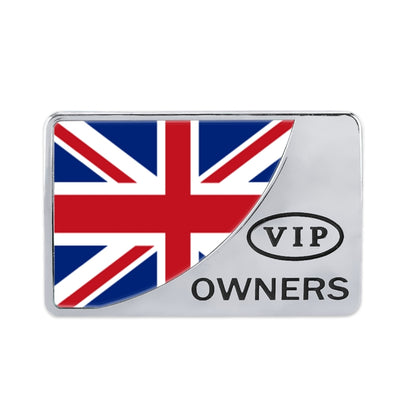 Universal Car UK Flag Rectangle Shape VIP Metal Decorative Sticker (Silver) - 3D Metal Sticker by buy2fix | Online Shopping UK | buy2fix