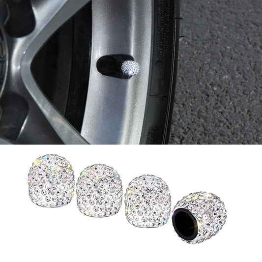 Car Crystal Tire Valve Cap Gas Cap Mouthpiece Cover (White) - In Car by buy2fix | Online Shopping UK | buy2fix