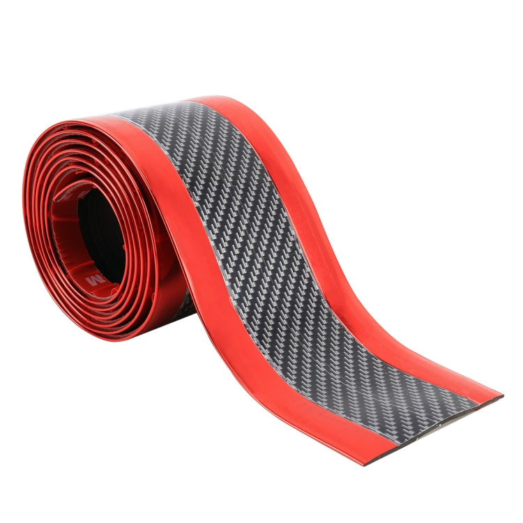 Universal Electroplate Carbon Fibre Car Door Threshold Decoration Strip Decorative Sticker, Size : 7CM x 2M (Red) - Decorative Strip by buy2fix | Online Shopping UK | buy2fix