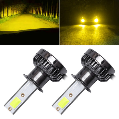 2 PCS H3 DC9-36V / 36W / 3000K / 6000LM IP68 Car / Motorcycle Mini COB LED Headlight Lamps / Fog Light(Gold Light) - LED Headlamps by buy2fix | Online Shopping UK | buy2fix