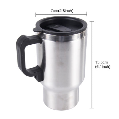 Stainless Steel Electric Smart Mug 12V Car Electric Kettle Heated Mug Car Coffee Cup With Charger Cigarette Lighter Heating Cup Kettle Vacuum Insulated Water Heater Mug - Heating Cups by buy2fix | Online Shopping UK | buy2fix