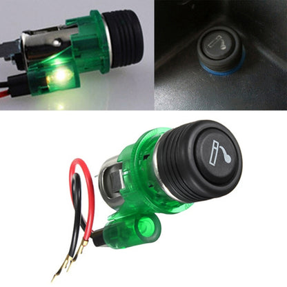 Car 10A 12V European Standard Cigarette Lighter Full Assembly with Light (Green) - Cigar Socket by buy2fix | Online Shopping UK | buy2fix