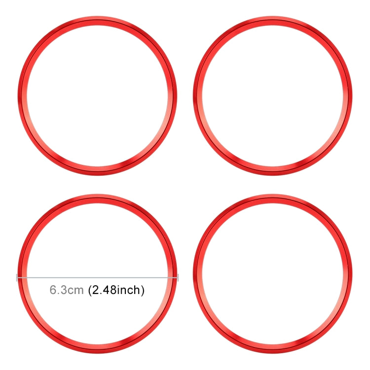 4 PCS Car Metal Wheel Hub Decoration Ring for BMW 5 Series 2018 (Red) - In Car by buy2fix | Online Shopping UK | buy2fix