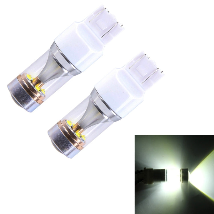 2 PCS T20/7443 350 LM 6000K Dual Wires 30W White Light 6 LED Canbus Car Brake Light Bulb, DC 12V - Brake Lights by buy2fix | Online Shopping UK | buy2fix