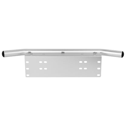 Universal License Plate Bumper Frame for Off-Road Jeep LED Work Light Bar Mounting Bracket with Front Bucket(Silver) - License Plate Covers & Frames by buy2fix | Online Shopping UK | buy2fix