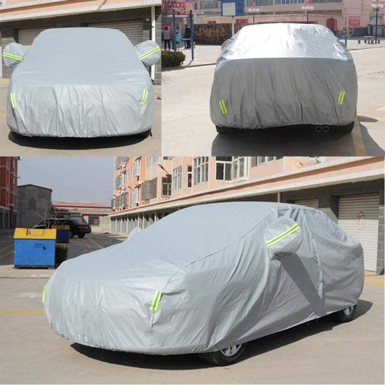 PVC Anti-Dust Sunproof Sedan Car Cover with Warning Strips, Fits Cars up to 4.9m(191 inch) in Length - PE Material by buy2fix | Online Shopping UK | buy2fix