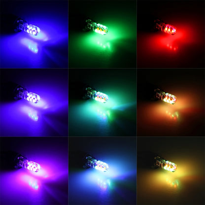 2 PCS W5W 194 T10 Multi Colors COB 12 SMD RGB LED Bulbs with Remote Control Wedge Side Lights License Plate Lamp, DC 12V - Clearance Lights by buy2fix | Online Shopping UK | buy2fix