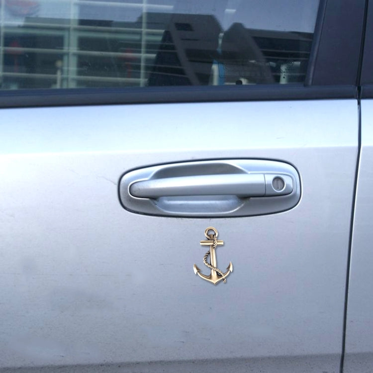 Ship Anchor Shape Car Auto Metal Free Stickers(Gold) - 3D Metal Sticker by buy2fix | Online Shopping UK | buy2fix