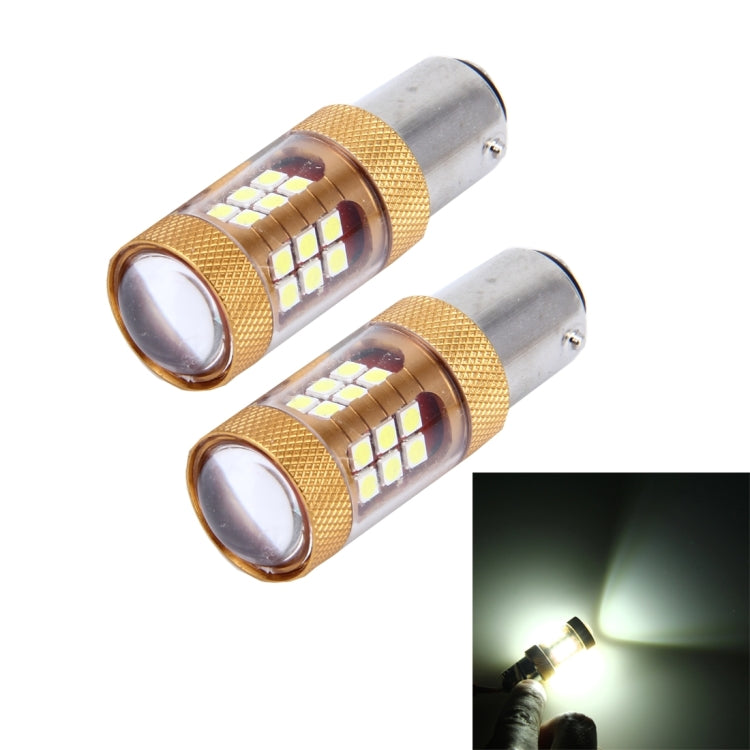 2 PCS 1157/BAY15D 15W 1300LM 6500K 28 SMD-3030 LED Car Brake Lights Turn Light, DC 12V(White Light) - Brake Lights by buy2fix | Online Shopping UK | buy2fix