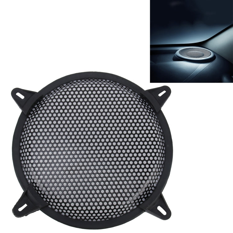8 inch Car Auto Metal Mesh Black Round Hole Subwoofer Loudspeaker Protective Cover Mask Kit with Fixed Holder - In Car by buy2fix | Online Shopping UK | buy2fix