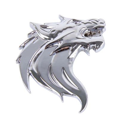 Wolf Head Shape Shining Metal Car Free Sticker(Silver) - 3D Metal Sticker by buy2fix | Online Shopping UK | buy2fix