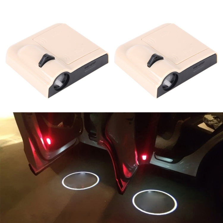 2 PCS LED Ghost Shadow Light, Car Door LED Laser Welcome Decorative Light, Display Logo for Hyundai Car Brand(Khaki) - Door Lights by buy2fix | Online Shopping UK | buy2fix