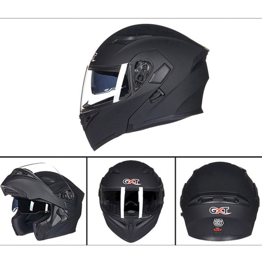 GXT Motorcycle ABS Shell Anti-fog  Double-len Inner Sun Visor Safety Helmet, Size: M(Matte Black) - Helmets by GXT | Online Shopping UK | buy2fix