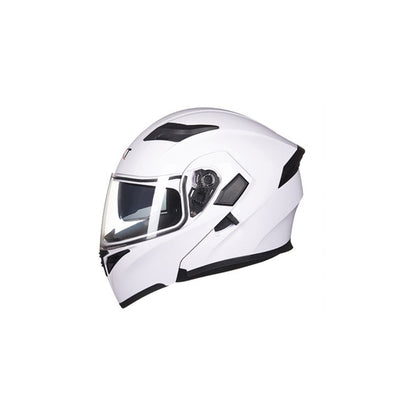 GXT Motorcycle ABS Shell Anti-fog  Double-len Inner Sun Visor Safety Helmet, Size: M(White) - Helmets by GXT | Online Shopping UK | buy2fix