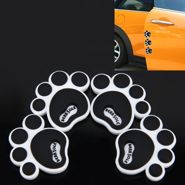 4 PCS Dog Footprint Shape Cartoon Style PVC Car Auto Protection Anti-scratch Door Guard Decorative Sticker(Black) - Anti Collision Sticker by buy2fix | Online Shopping UK | buy2fix