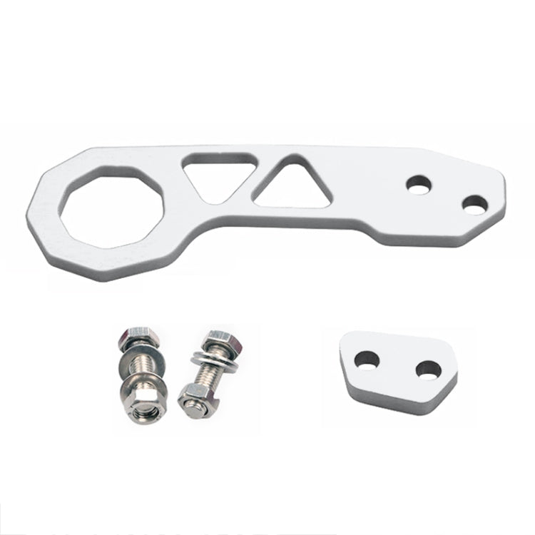 Aluminum Alloy Rear Tow Towing Hook Trailer Ring for Universal Car Auto with 2 x Screw Holes(Silver) - In Car by buy2fix | Online Shopping UK | buy2fix
