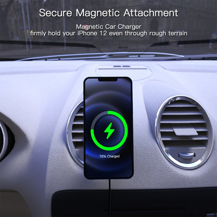 X6 Car Air Outlet Vent Mount Clamp Holder 15W Fast Charging Qi Magnetic Wireless Charger For iPhone 12 Series - In Car by buy2fix | Online Shopping UK | buy2fix