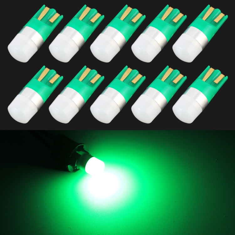 10 PCS T10 / W5W / 168 / 194 DC12V / 0.6W 1LEDs SMD-3030 Car Clearance Light (Green Light) - In Car by buy2fix | Online Shopping UK | buy2fix