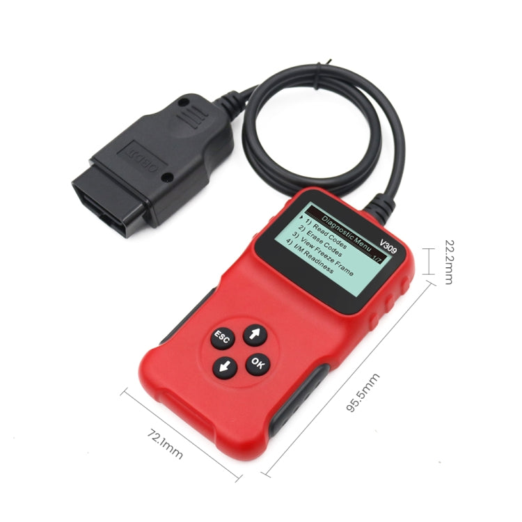 V309 Car Portable OBD2 Scanner Car Diagnostic Tool OBD 2 Automotive Scanner OBD Code Reader - In Car by buy2fix | Online Shopping UK | buy2fix