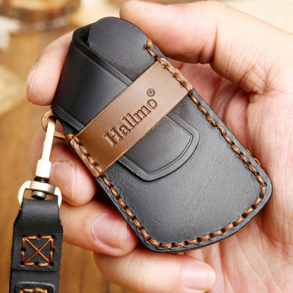 Hallmo Car Cowhide Leather Key Protective Cover Key Case for Volkswagen Golf 8(Black) -  by Hallmo | Online Shopping UK | buy2fix