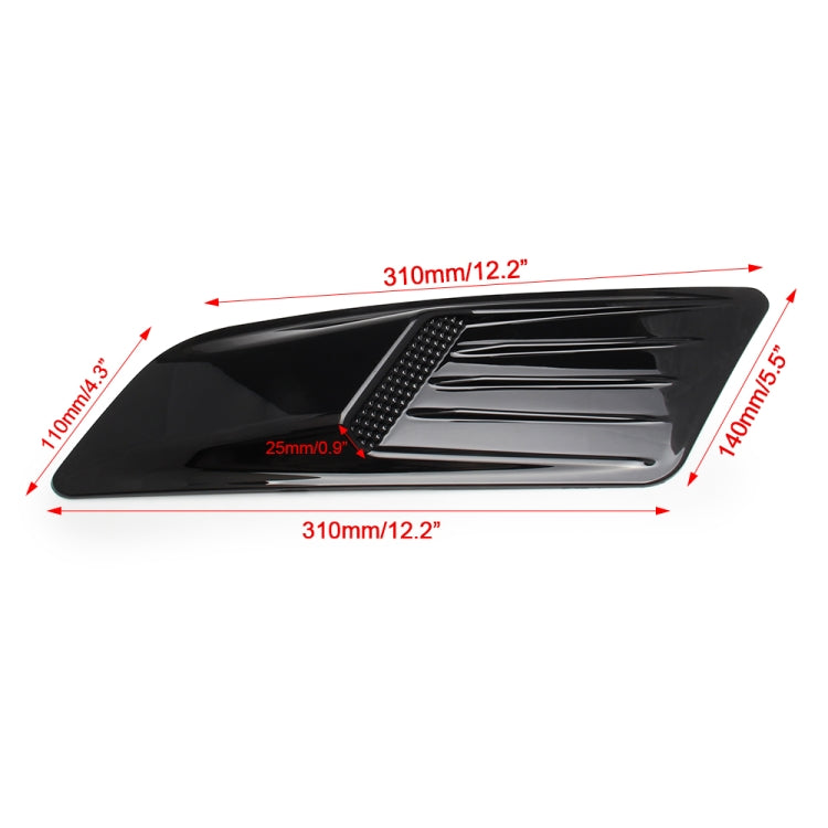 2 PCS Car Decorative Air Flow Intake Scoop Bonnet Side Fender Vent Hood Set for Ford Mustang 2015-2017, Bright Black -  by buy2fix | Online Shopping UK | buy2fix