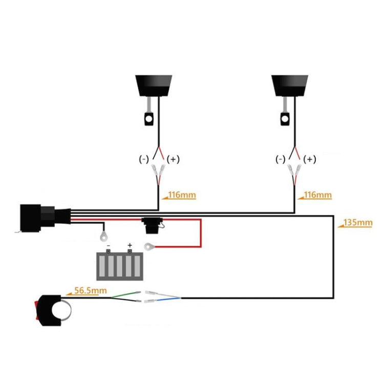 12V 2 in 1 Car / Motorcycle LED Spotlight Headlight Flashing Wiring Harness Cable - In Car by buy2fix | Online Shopping UK | buy2fix