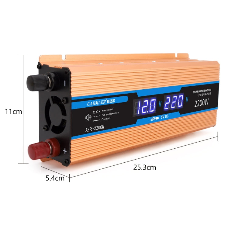 Carmaer 24V to 220V 2200W Car Multi-function Double Digital Display Inverter Household Power Converter - In Car by buy2fix | Online Shopping UK | buy2fix