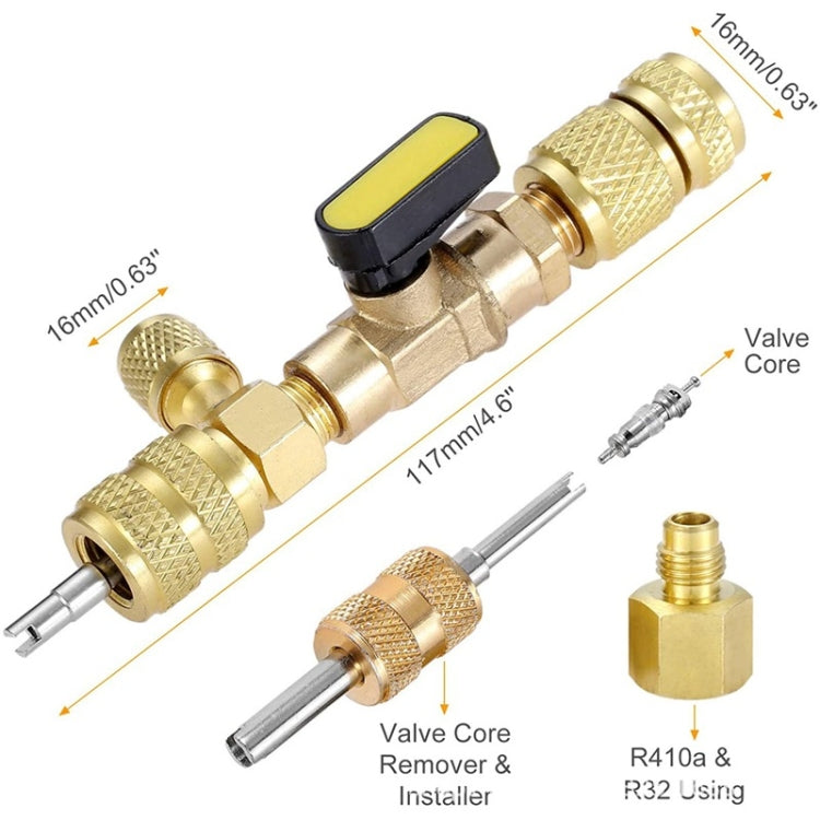 R410A R22 Spool Remover Installation Tool with Dual Size SAE 1/4 and 5/16 Ports - In Car by buy2fix | Online Shopping UK | buy2fix