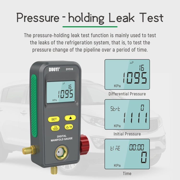 DUOYI DY518 Car Air Conditioning Repair Electronic Refrigerant Meter Air Conditioning Fluoride Meter - In Car by buy2fix | Online Shopping UK | buy2fix