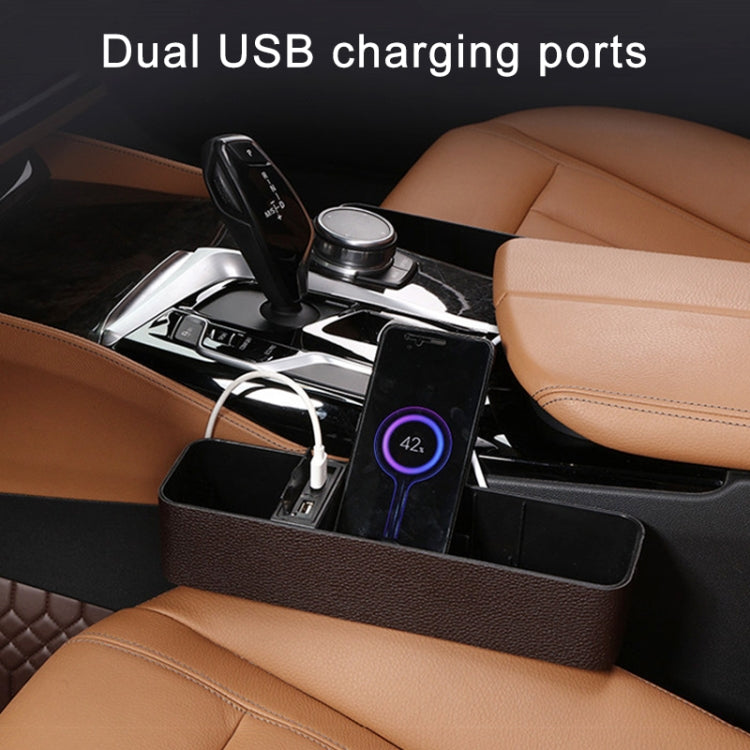 1 Pair Car Multi-functional Seat Crevice USB Storage Box(Wine Red) - In Car by buy2fix | Online Shopping UK | buy2fix