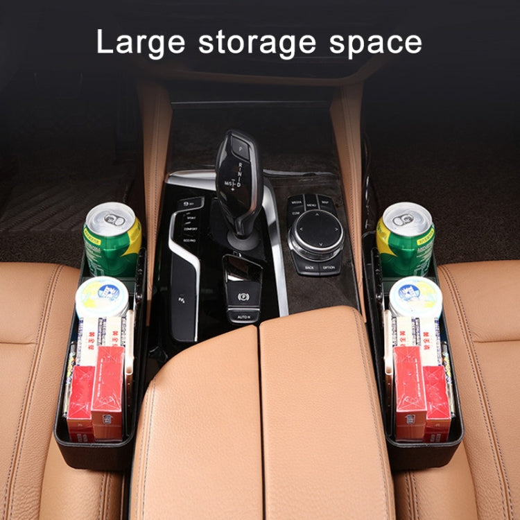 1 Pair Car Multi-functional Seat Crevice USB Storage Box(Beige) - In Car by buy2fix | Online Shopping UK | buy2fix