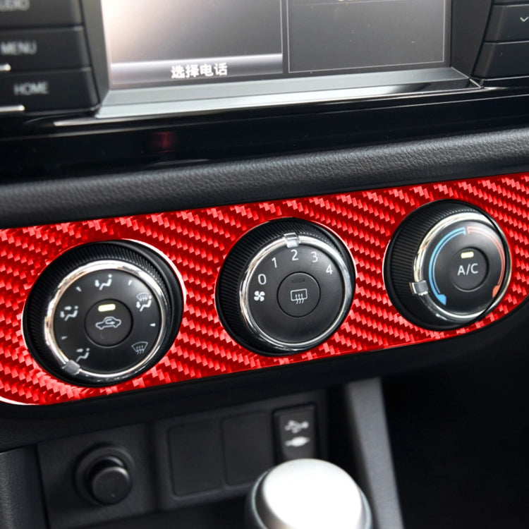 Carbon Fiber Car Air Conditioner Switch Panel A Decorative Sticker for Toyota Corolla 2014-2018,Left Drive (Red) - In Car by buy2fix | Online Shopping UK | buy2fix