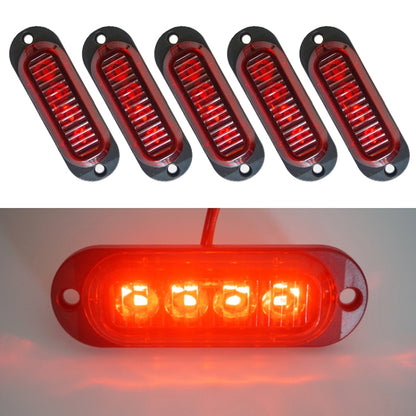 5 PCS MK-087 Car / Truck 4LEDs Side Marker Indicator Lights Bulb Lamp (Red Light) - In Car by buy2fix | Online Shopping UK | buy2fix