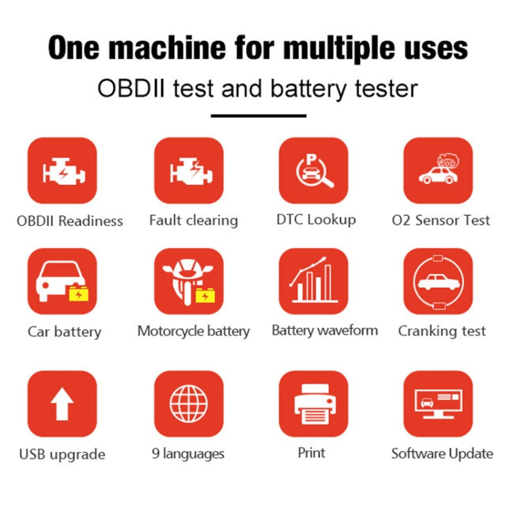 KONNWEI KW870 2 in 1 Car OBD2 Fault Diagnosis + Battery Tester - In Car by KONNWEI | Online Shopping UK | buy2fix