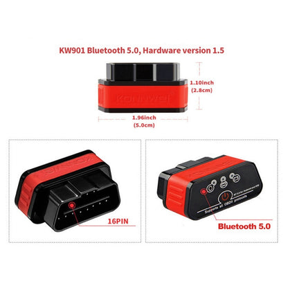 KONNWEI KW901 Android Phone OBD2 Car Bluetooth 5.0 Diagnostic Scan Tools(Orange) - In Car by KONNWEI | Online Shopping UK | buy2fix