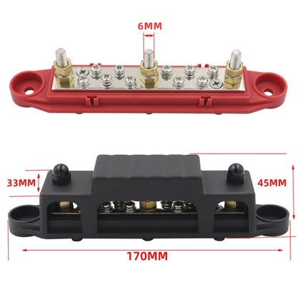 1 Pair 48V 150A M6 Power Distribution Terminal Block Battery Bus Bar Set with Terminal Block - In Car by buy2fix | Online Shopping UK | buy2fix